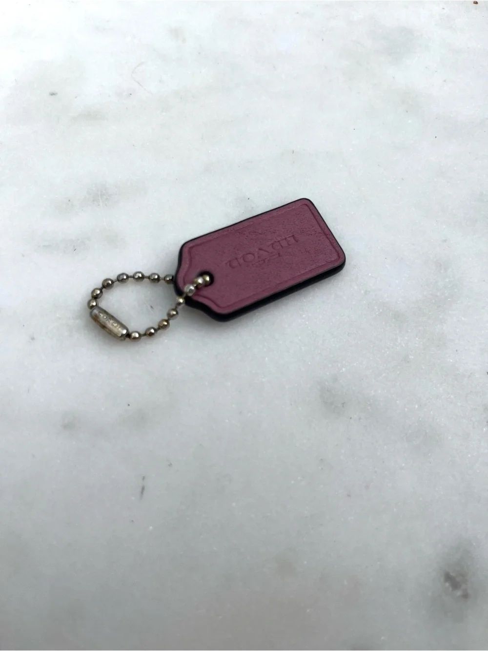 COACH Mini Leather Hang Tag, Lilac Purple